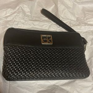 Woven black wristlet